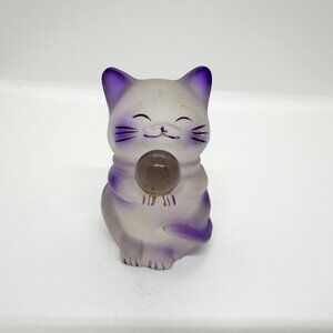 SOLD Vintage Frosted Lucky Cat Resin Large 90s 2000s Y2K Witchy Halloween